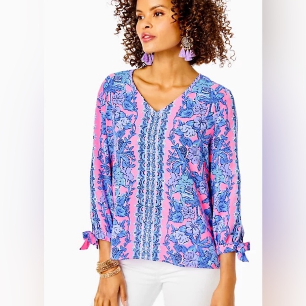Lilly Pulitzer Pamala Lizeeze top in Soleil Pink Palm Paradise size XS
